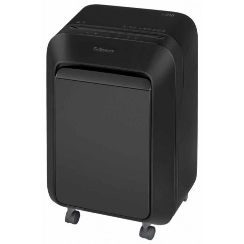 FELLOWES drobilnik LX 210/ presek 4x12mm/ prostornina košare 23 l/ stopnja tajnosti P-4 (zaupno)/ črn