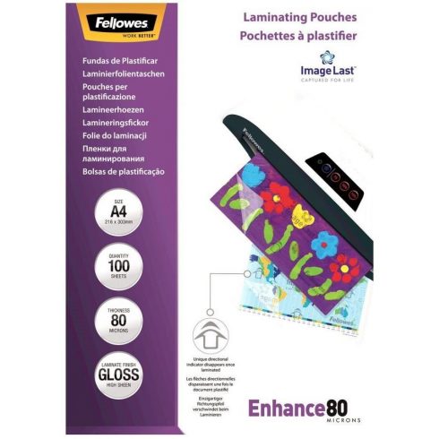 FELLOWES folija za laminiranje/ format A4/ 80 mic ImageLast/ velikost 216x303 mm/ sijajni/ 100 pak.