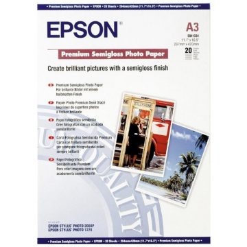   Foto papir EPSON C13S041334/ A3/ Premium Semigloss Photo Paper / 20 kosov