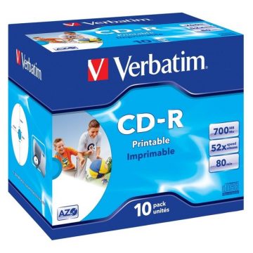 VERBATIM CD-R80 700MB DLP/ 52x/ za tiskanje/ jewel/ 10pack