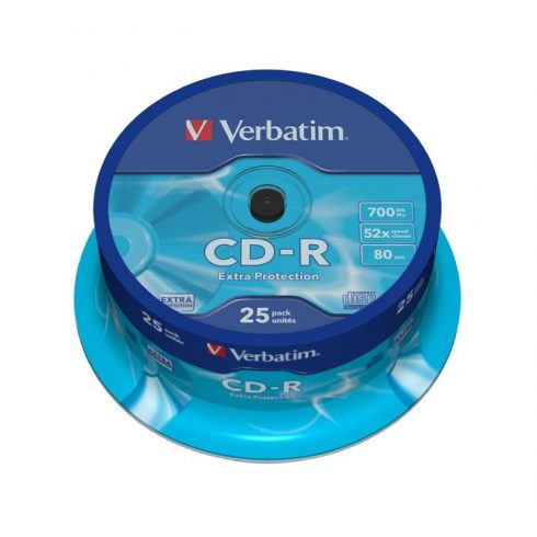 VERBATIM CD-R80 700MB/ 52x/ Dodatna zaščita/ 25 paketov/ vreteno