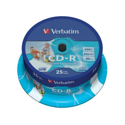 VERBATIM CD-R80 700MB/ 52x/ za tiskanje/ 25 paketov/ vreteno