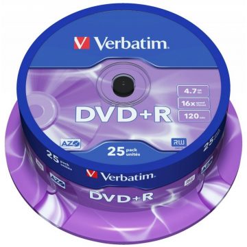 VERBATIM DVD+R 4,7 GB/ 16x/ 25 paketov/ vreteno