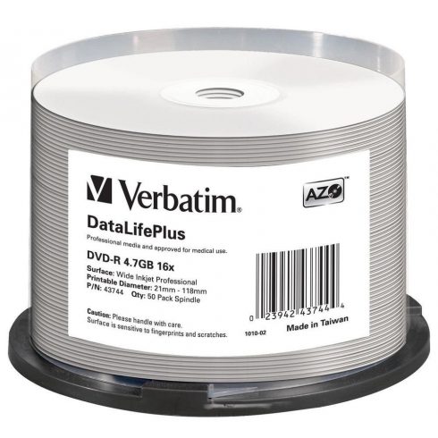 VERBATIM DVD-R 4,7 GB/ 16x/ Profesionalno tiskanje Non ID/ 50 paket/ vreteno