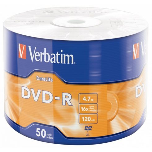 VERBATIM DVD-R DataLife 4,7 GB/ 16x/ 50 paketov/ ovoj