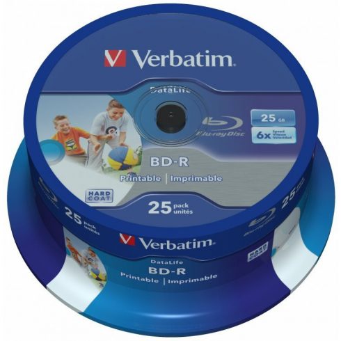 VERBATIM BD-R Blu-Ray SL DataLife 25GB/ 6x/ za tiskanje/ 25 paketov/ vreteno