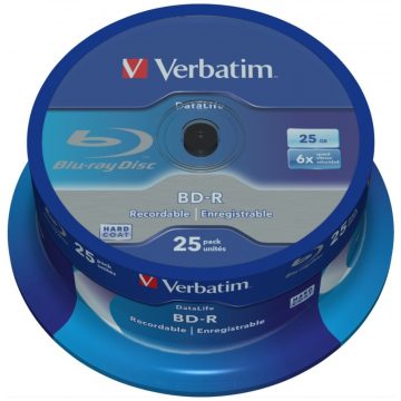 VERBATIM BD-R Blu-Ray SL DataLife 25GB/ 6x/ 25paket/ vreteno