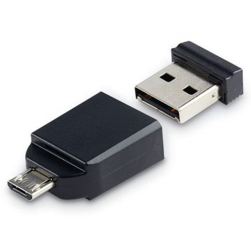   VERBATIM Flash disk Store 'n' Stay NANO/ 16GB/ USB 2.0 + OTG adapter/ črn