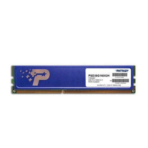 PATRIOT Signature 8GB DDR3 1600MHz / DIMM / CL11 / SL PC3-12800 / Toplotni ščit