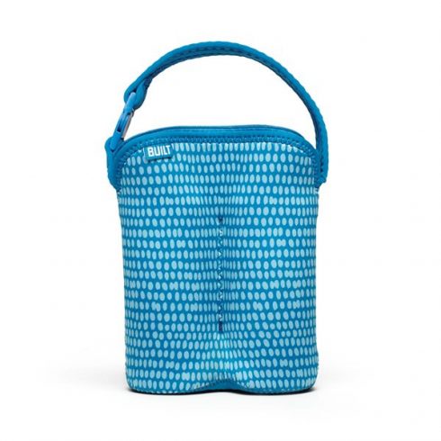 BUILT Bottle Buddy Two Bottle Tote z držalom (Dribble Dots Blue)