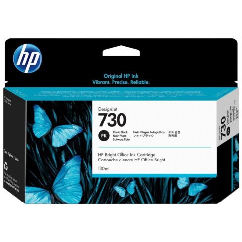 HP originalno črnilo P2V67A, HP 730, foto črno, 130 ml