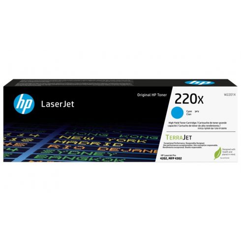 Toner HP 220X (cian, 5500 strani) za LaserJet Pro 4202dn, 4202dw, MFP 4302dw, MFP 4302fdn, MFP 4302fdw