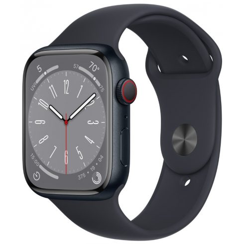 Apple Watch Series 8 GPS + Cellular 45mm Midnight Aluminium Case with Midnight Sport Band - navaden