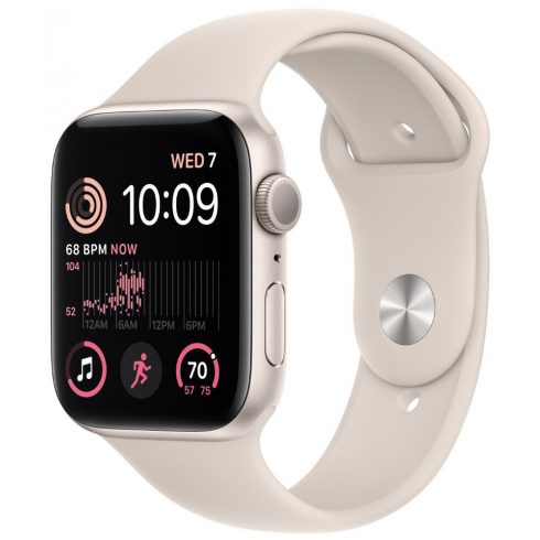 Aluminijasto ohišje Apple Watch SE GPS 44 mm Starlight s športnim paščkom Starlight - običajno