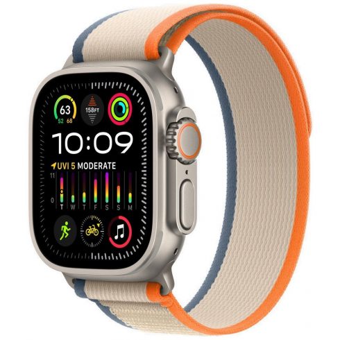 Apple Watch Ultra 2 49 mm iz titana z oranžno-bež potezo S/M