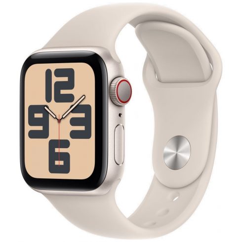 Apple Watch SE GPS + Cellular 40 mm aluminijasto ohišje Starlight s športnim pasom Starlight - S/M