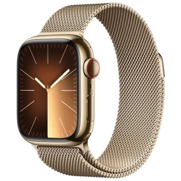   Apple Watch Series 9 Cellular 41 mm Zlato jeklo z zlatim milanskim zaključkom