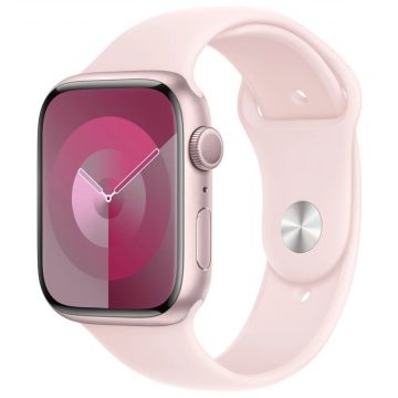   Apple Watch Series 9 45 mm roza aluminij s svetlo roza športnim pasom S/M