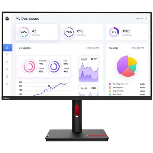 Lenovo ThinkVision P32p-30/ 31.5"/ IPS/ 3840x2160/ 16:9/ 350cd/m2/ 6ms/ HDMI/ DP/ USB/ LAN/ VESA/ PIVOT/ črn