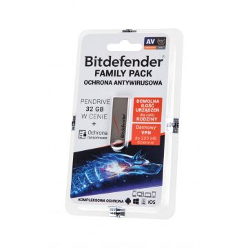 Družinski paket Bitdefender za 1 leto + 32 GB flash disk