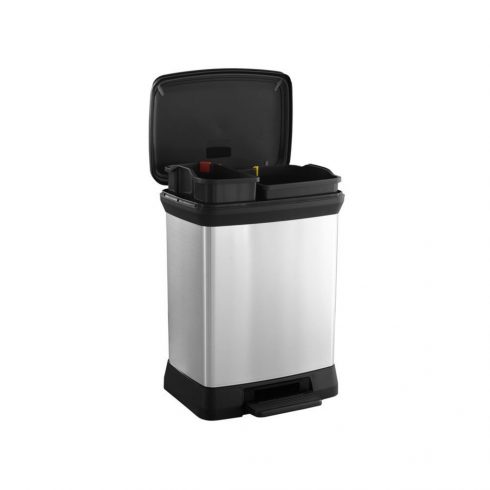 Curver Deco Bin kovinska sortirna posoda s pedalom, 10+18L