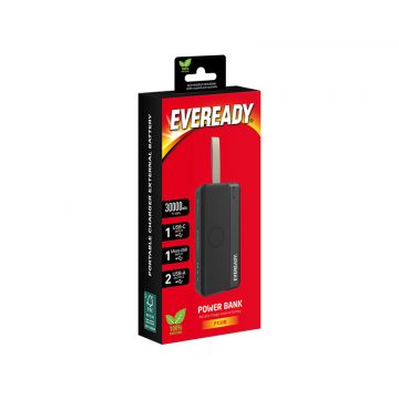 Eveready PX30B - Powerbank 30000 mAh 2x USB-A (črna)