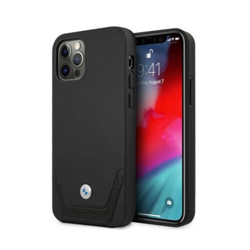 BMW Leather Perforate - etui za iPhone 12 / iPhone 12 Pro (črn)