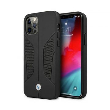   BMW Leather Perforate Sides - etui za iPhone 12 / iPhone 12 Pro (črn)