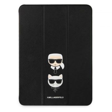   Karl Lagerfeld Saffiano Karl & Choupette Heads – etui iPad Pro 12.9" 2021 (črna)