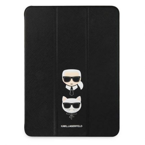 Karl Lagerfeld Saffiano Karl & Choupette Heads – etui iPad Pro 12.9" 2021 (črna)