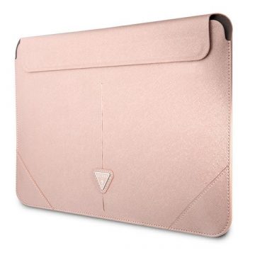   Guess Saffiano Triangle Logo Sleeve - etui za prenosni računalnik 13" / 14" (roza)