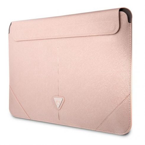 Guess Saffiano Triangle Logo Sleeve - etui za prenosni računalnik 13" / 14" (roza)