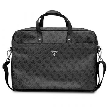   Računalniška torba Guess Saffiano 4G Triangle Logo - torba za prenosnik 15 ”/16" (črna)