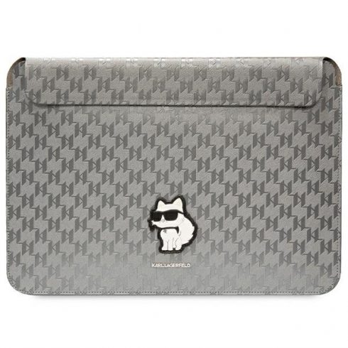 Karl Lagerfeld NFT Saffiano Monogram Ikonik Choupette Sleeve - 14" torbica za prenosnik (srebrna)