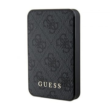   Guess 4G Leather Metal Logo - Power Bank 5000 mAh 15W (črna)