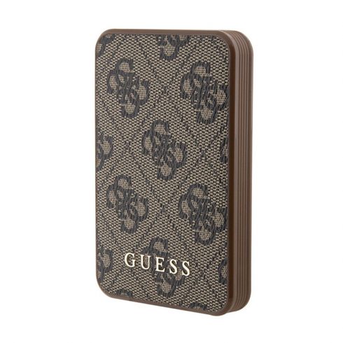 Guess 4G Leather Metal Logo - Power Bank 5000 mAh 15W (rjava)