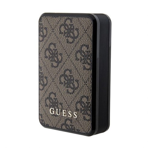 Guess 4G Leather Metal Logo - Power Bank 10000 mAh 18W (rjava)