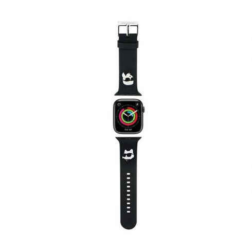 Karl Lagerfeld 3D Rubber Karl & Choupette Heads NFT - Pašček za Apple Watch 42/44/45/49 mm (črn)