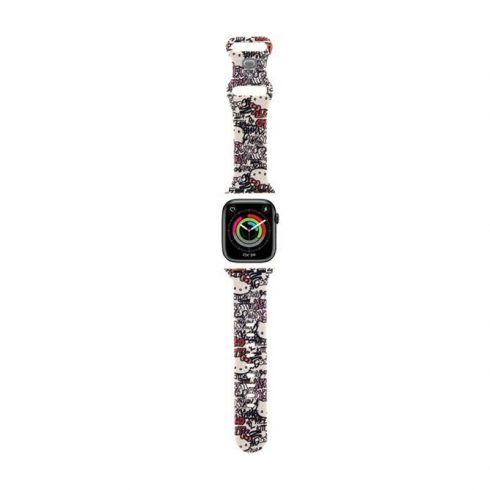 Hello Kitty Silicone Tags Graffiti - Pašček za Apple Watch 38/40/41 mm (bež)