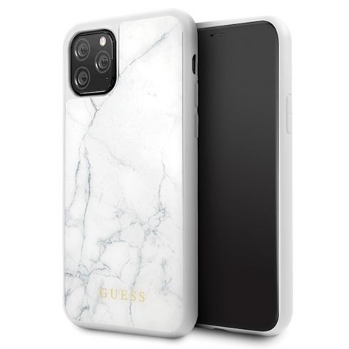 Guess Marble Tempered Glass Hardcase - etui iPhone 11 Pro (bel)