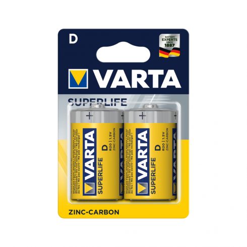 VARTA R20 SUPERLIFE baterija 2 kos/pak.