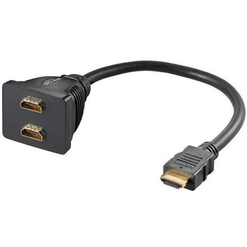 PremiumCord HDMI razdelilnik M - 2x F konektor/ 30cm/ črn