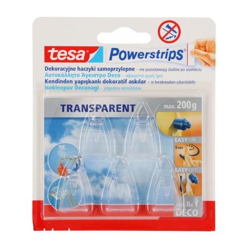 Samolepilne kljukice.powerstrips 5 kom deco transparent