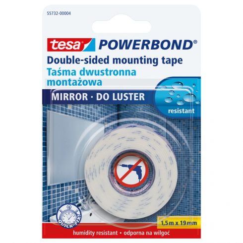 Powerbond montažni trak širine 19 mm, dolžine 1,5 m za ogledala