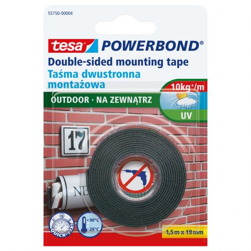 Powerbond pritrdilni trak za zunanjo uporabo 1,5 m: 19 mm (do 1 kg/10 cm)