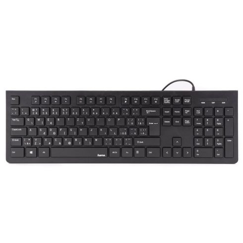 HAMA tipkovnica Basic KC 200/ žična/ USB/ CZ+SK/ črna