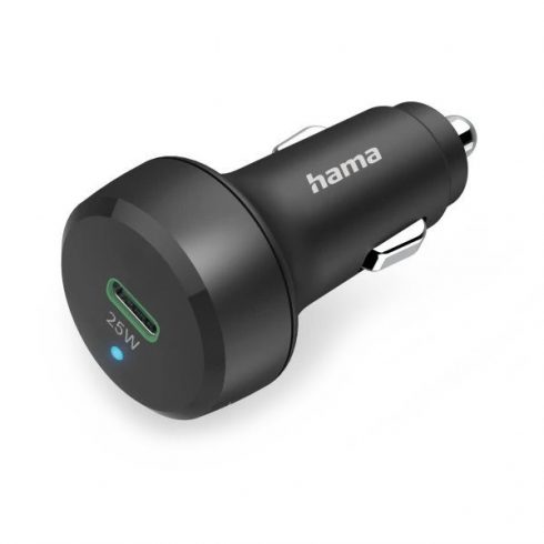 HAMA komplet: hitri USB avtopolnilec USB-C PD/QC 25 W + USB CC kabel 1 m