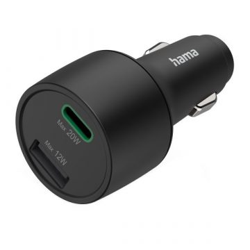 HAMA hitri USB avtopolnilec USB-C PD/QC, USB-A, 32 W