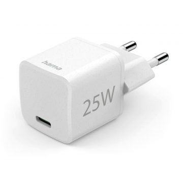 HAMA Eco hitri USB polnilnik, USB-C PD/QC 25 W, bel