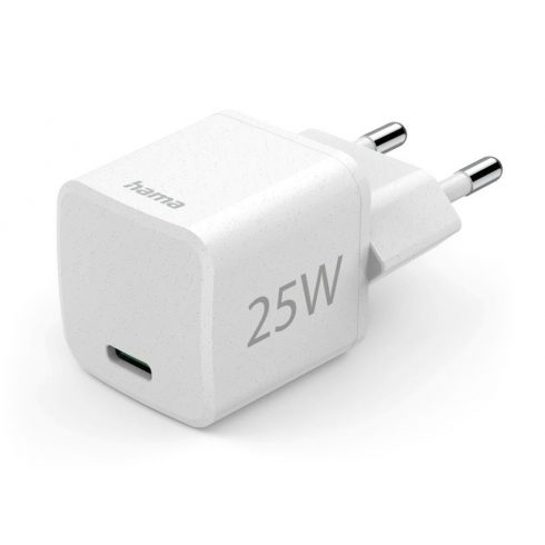 HAMA Eco hitri USB polnilnik, USB-C PD/QC 25 W, bel